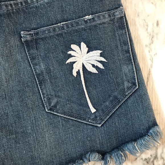 Show Me Your MuMu Houston Denim Short Palm Trees - Picture 4 of 11